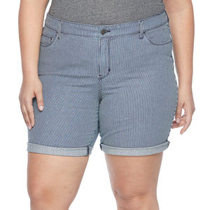 NEW Croft & Barrow striped stretch denim shorts - size 20W NWT